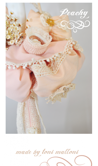 Lumanare botez pentru fetite cu flori uscate, 65x4 cm, Romantico  8